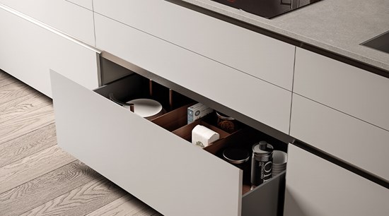 Large Space Open Melamine White Lacquer Cabinet With Wood Grain