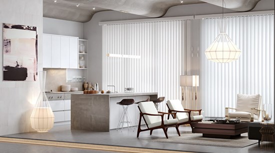 Modern Minimalist Apartment Handleless Melamine Cabinet with Island