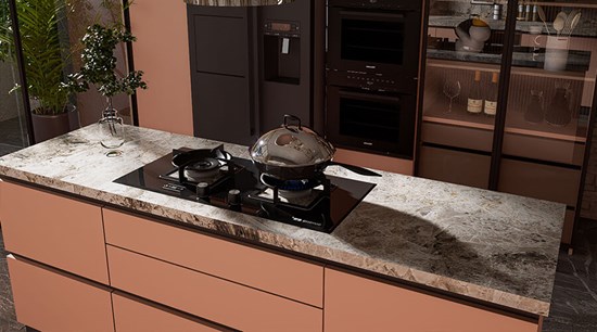 Black Metal Frames Door With Wood Interior Kitchen