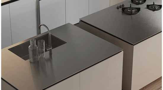 "Double-island stainless steel modern kitchen" product illustration(4)