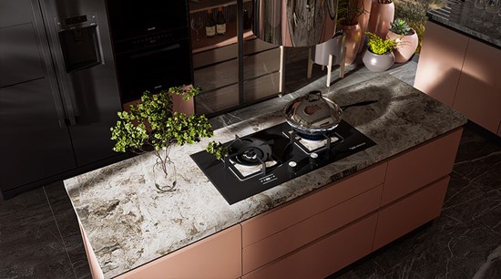 Black Metal Frames Door With Wood Interior Kitchen