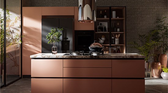 Black Metal Frames Door With Wood Interior Kitchen