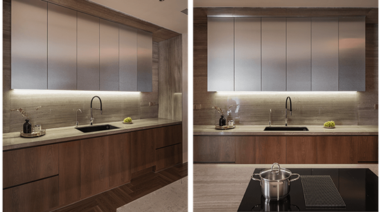 Contemporary Toned Modern Wood Kitchen Cabinets