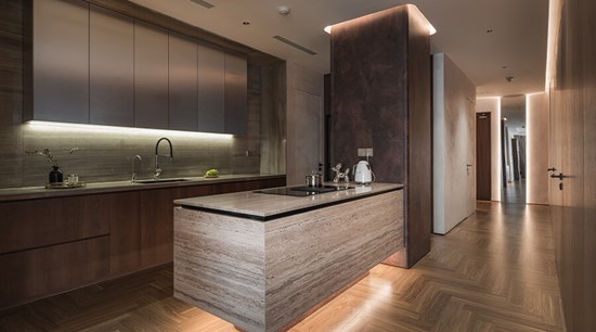 Contemporary Toned Modern Wood Kitchen Cabinets
