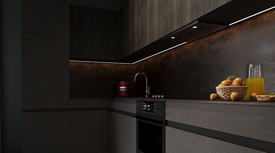 Oak Veneer Finishes L Shaped Kitchen Cabinets Set