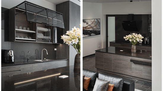Contemporary Minimalist Kitchen Design Island With Dinning Table