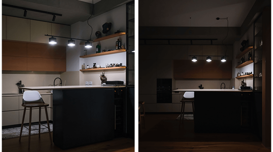 Contemporary Style U Shaped Apartment Colored Kitchen Cabinets