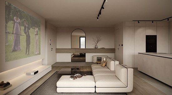 Minimalism White Open Kitchen Cabinets