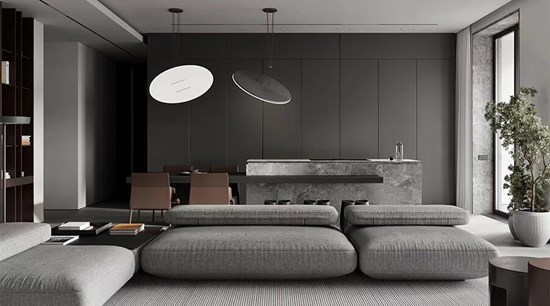 Modern Minimalist Kitchen Cabinets Features Full Wall Cabinetry