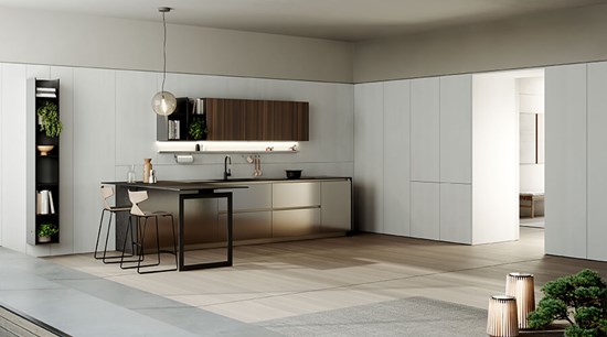 Modern Kitchen Cupboards Smoked Oak Built in Cabinets