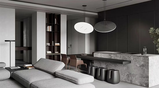 Modern Minimalist Kitchen Cabinets Features Full Wall Cabinetry