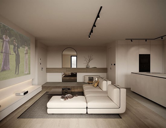 Minimalism White Open Kitchen Cabinets