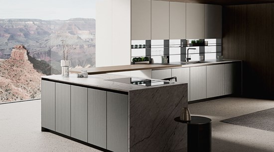 Sinterd Stone Countertop Modern White Kitchen Cabinets