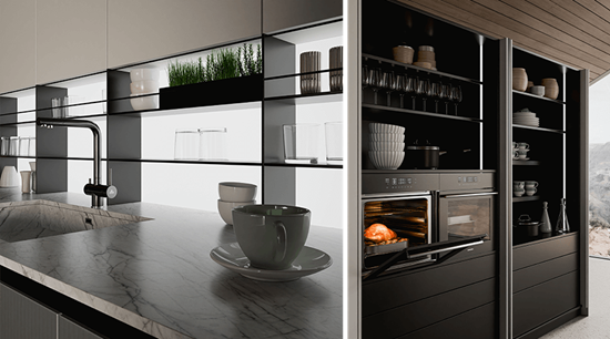 Sinterd Stone Countertop Modern White Kitchen Cabinets