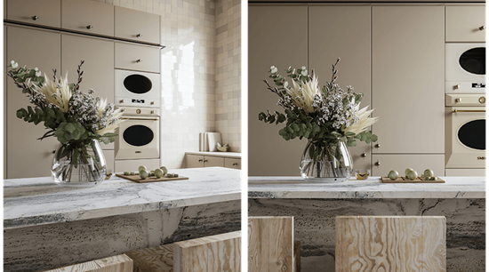 White Marble Kitchen Cabinets