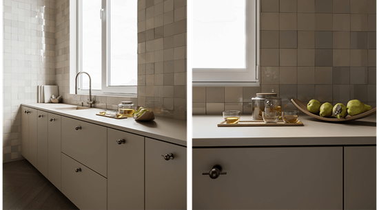 White Marble Kitchen Cabinets