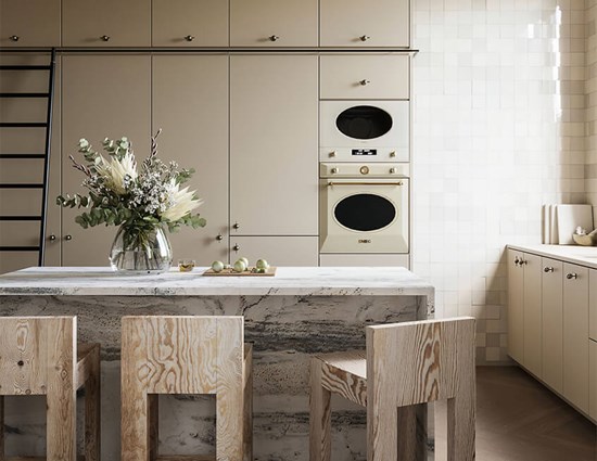 White Marble Kitchen Cabinets