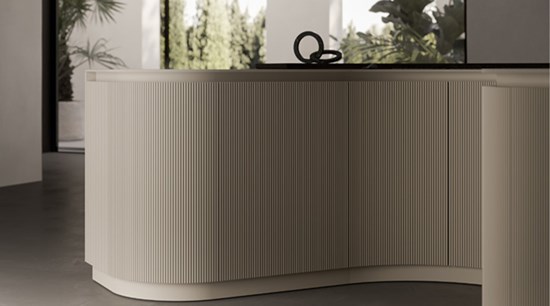 Modern Kitchen Cabinet with Arc Center Island